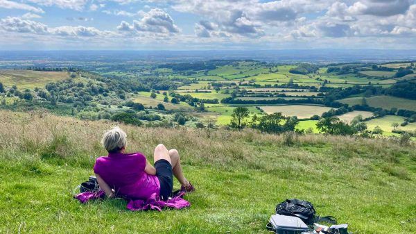 Enjoying the views at Sutton Bank