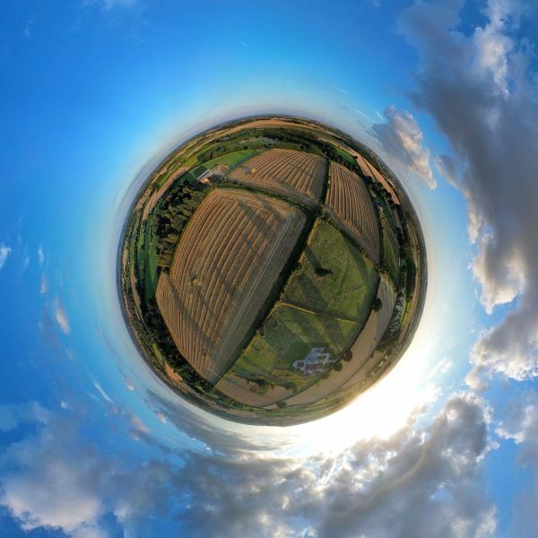 Aerial view of the farm at Harome