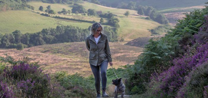 Dog walker with dog at Hole of Horcum_lpr (1) Credit Polly A Baldwin